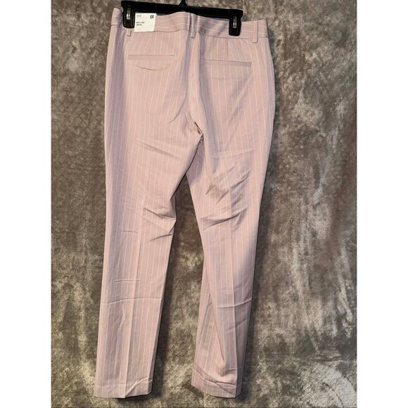 Express Editor Barely Boot Low Rise Pink & White Pinstripe Pants Sz 10 #758 - Picture 5 of 10